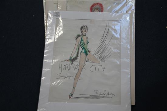 Berkeley Sutcliffe (1918-1979) Collection of costume designs largest 20 x 14in., unframed